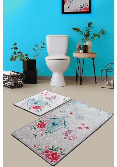 For You Djt 2 Lı Set Banyo Halısı, Paspas Çok Renkli