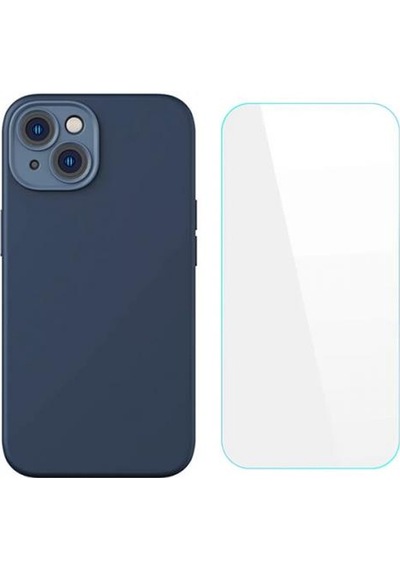Baseus Kamera Korumalı Apple Uyumlu iPhone 14 6.1 Silikon Kılıf Ve Ful Kaplama Kırılmaz Ekran Koruyucu Seti