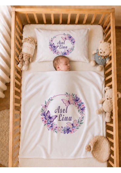 Pia Baby Kız Bebek Hastane Çıkışı 12 Parça %100 Pamuk İsme Özel Organik Baskılı Kese Hediyeli 101811k0x Ekru