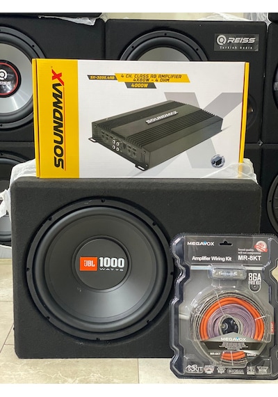 Jbl 30cm Bass Soundmax 4x80rms 4kanallı Anfi Plc Kablo