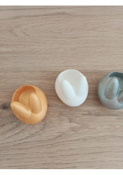 El Yapımı Tavşan Figürlü Dekoratif Mumluk & Tealight Obje 3'lü Set Çok Renkli