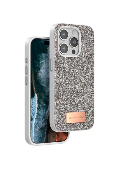 Onegif Apple İphone 15 Pro Bright Simli Kapak - Gold Altın