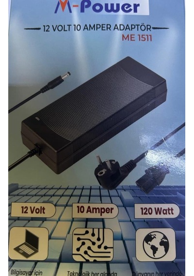 Smps Adaptör 12v Dc 10a Switchmode Laptop Tip M-power