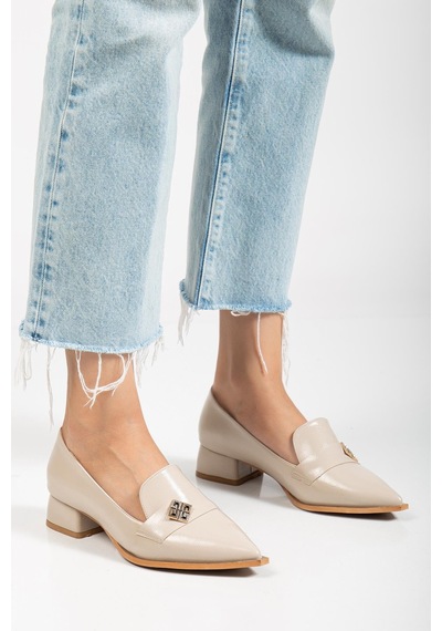 Suins Shoes Suins Premium Melinka Model Kadın Orta Topuklu Siyah Kahve Bordo Ayakkabı Ten