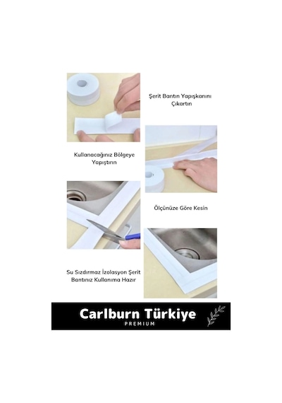 Premium Lavabo Küvet Pvc Su Geçirmez Sızdırmaz Dayanıklı Yağ Kenar Küf Önleyici 3.2m İzolasyon Bant
