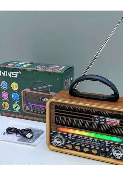 Retro Bluetooth Hoparlör Ve Radyo Am/fm/sw 3 Band, Usb/tf Destekli, Şarjlı
