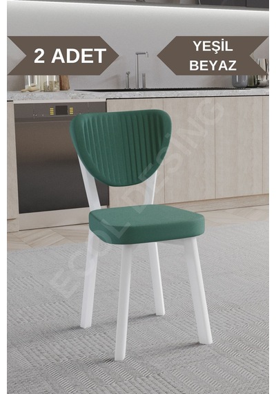 Faymend 2 Adet Elma Model Mutfak Sandalyesi Salon Sandalyesi Yemek Sandalyesi Cafe Restaurant Sandalyesi Yeşil