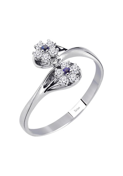 Sirius Safir Ve Pırlanta Taşlı Nilüfer Yüzük 0804R0336