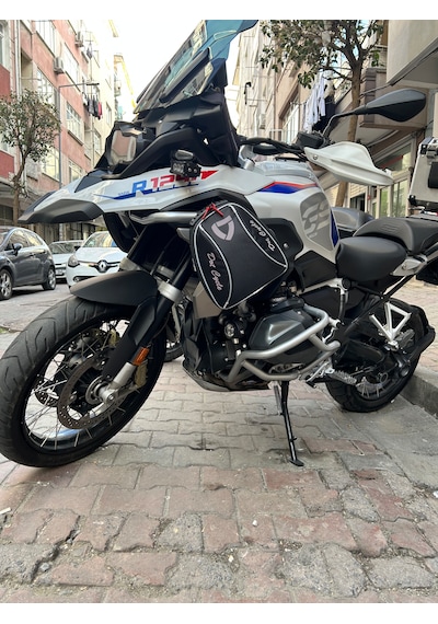 Motosiklet Koruma Demiri Çantası 2 Li Takım Gri Fitilli