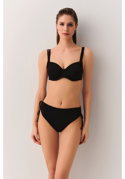 Suwen Balenli Körüklü Toparlayıcı Bikini Üst Sbn26940012 Siyah