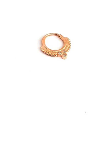925ayar Gümüş Tasarım Rose Tragus Halka Piercing Altın
