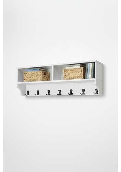 Upstyle Raflı Duvar Askılığı 120 Cm - Beyaz 120 22 37 Cm