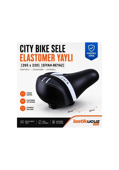Cıty Bıke Sele Elastomer Yaylı 265 X 220 Siyah-beyaz