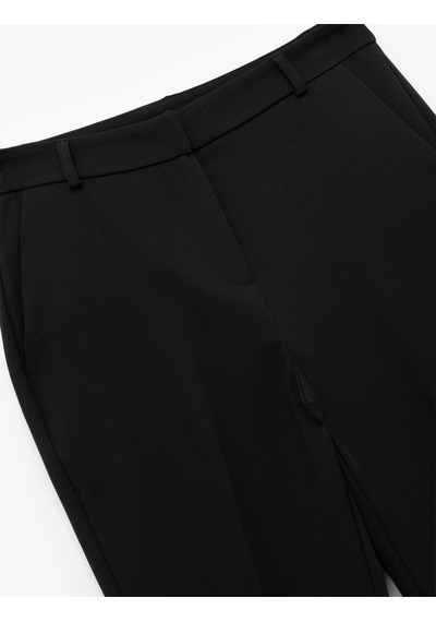 Koton Cepli Yüksek Bel Slim Fit Cigarette Pantolon Siyah 7wak40019uw