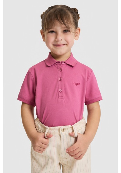 U.s. Polo Assn. Kız Çocuk Fuşya Tişört Basic 50328218-vr023 Fusya