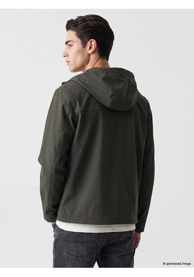 Lcwaıkıkı Classic Haki Regular Fit Kapüşonlu Erkek Ceket