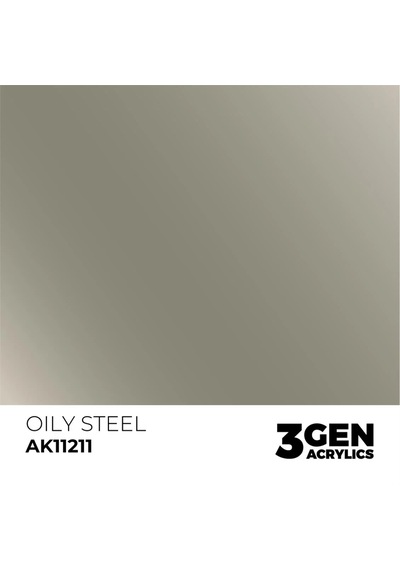 Ak Interactive 11211, 17 Ml. 3gen Oily Steel Maket Boyası Standart