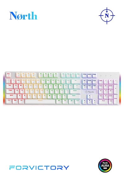 North Shield Kırmızı Switch RGB Full Metal Panel Mekanik Oyuncu Q Klavye