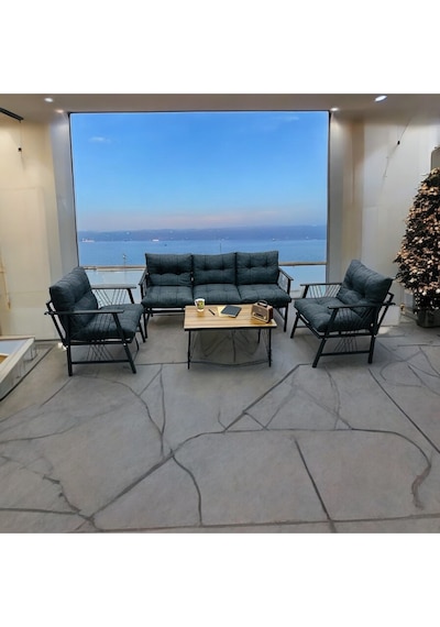 Lüx Bahçe Balkon Mobilyası , Koltuk Takımı , Cafe 3-1-1 Sehba Takımı Antrasit