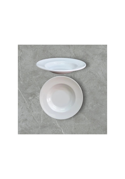 12 Adet %100 Kırılmaz Melamin Çukur Yemek Tabağı 21 Cm Ev Lokanta Tipi Porsiyon Sulu Yemek Haşlama Beyaz
