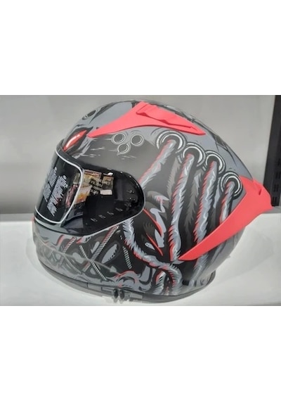 Mts Kask Mts Pro 801 Dreaka Güneş Gözlüklü Motosiklet Kaskı Antrasit - Kırmızı