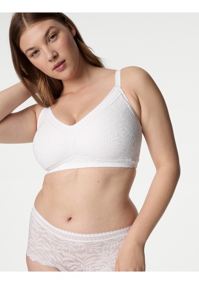 Marks & Spencer Flexifit:trade Mark: Dantel Detaylı Balensiz Toparlayıcı Sütyen Beyaz