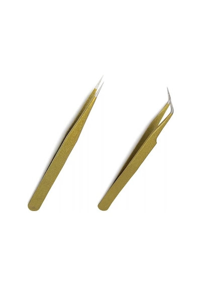 Ellea Nail 2'li Profesyonel Gold İpek Kirpik Cımbız Seti