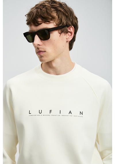 Lufian Cooper Erkek Sweatshirt 112030177 Ekru