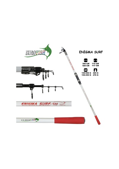 Eurofısh Enigma 100-250g Surf Kamışı Red 390 Cm