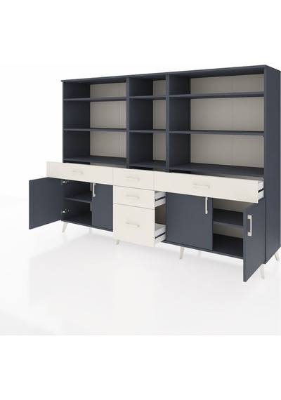 Hyperion Dolap 11 Raflı 5 Çekmeceli 4 Kapaklı 220x44x163 Antrasit Antrasit-antrasit/aytaşı Hyperion Dolap 11 Raflı 5 Çekmeceli 4 Kapaklı 220x44x163 Antrasit Antrasit-antrasit/aytaşı