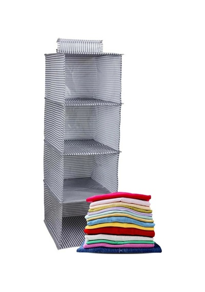 4 Gözlü Dolap Organizer  Zebra Model Çok Renkli