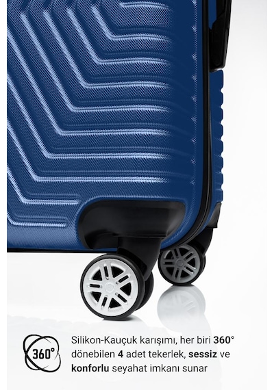 G&d Polo Suitcase Abs Orta Ve Büyük Boy Çivit Mavi 2'li Valiz Seti 600.05-b Mavi