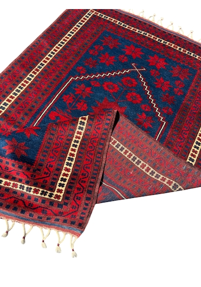 El Dokuma Sıfır Yağcıbedir Halısı 110x180 Kök Boya Yün İnce Halı Kırmızı
