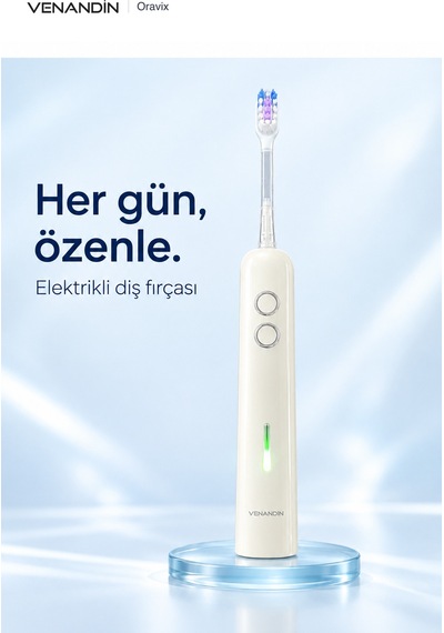 Vn/rv-001 Oravix Şarjlı Elektrikli Diş Fırçası 2000 Mah, Type-c, Ipx7, 3 Mod X 3 Yoğunluk, 3 Başlıklı - Beyaz