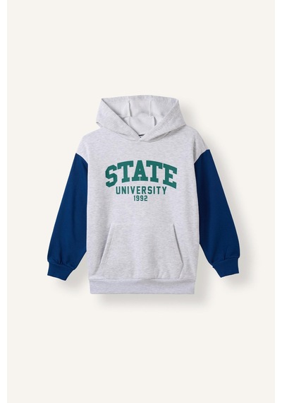 Defacto Overshırt Fıt Kapüşonlu İçi Yumuşak Tüylü Kalın Sweatshirt Erkek Çocuk I3178a826wngr400 Gri-gr400
