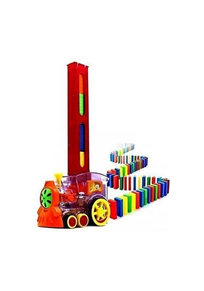 Domino Tren Yön Verilebilir Şeffaf Dişli Otomatik 86 Parça 16 Cm Işıklı Ve Müzikli Oyuncak Tren