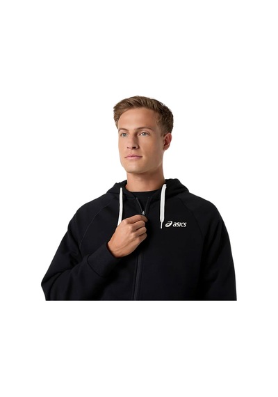 Asics Logo Fleece Full-zip Erkek Siyah Koşu Ceket 2031f325-001