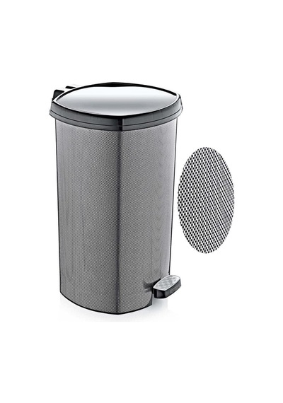 Tr Ayak Pedallı Krom Metal Görünüm Plastik Çöp Kovası 20 Litre Çıkabilen İç Kova Ø33 H:40 Geniş Hazne Diğer
