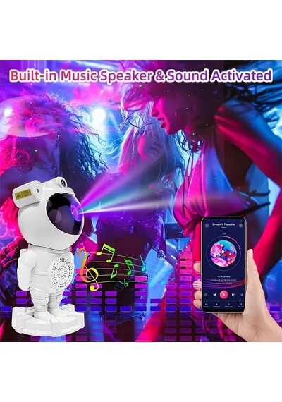 Astronot Gece Lambası Projektör Bluetooth Hoparlör Uzaktan Kumandalı Bx40