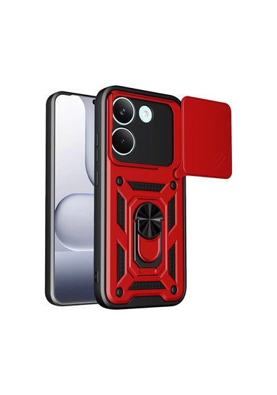Newface Xiaomi Poco X8 Pro Pars Lens Yüzüklü Silikon - Kırmızı