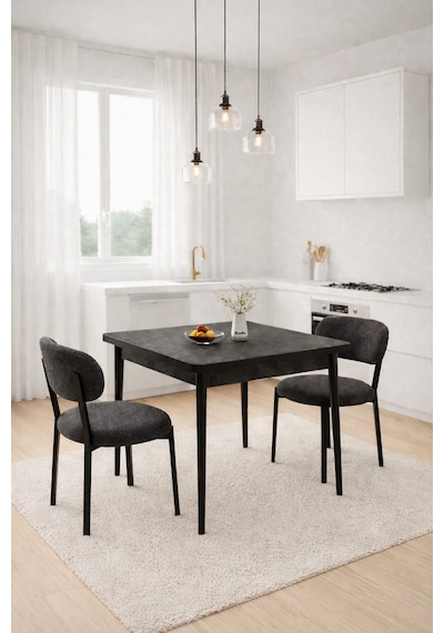Renlife Ahşap Mutfak Masası Takımı Metal Ayaklı 2 Adet Antrasit Sandalye 70x70 Masa 2antasit Aris Aris - 2 Antrasit Vivo Renlife Ahşap Mutfak Masası Takımı Metal Ayaklı 2 Adet Antrasit Sandalye 70x70 Masa 2antasit Aris Aris - 2 Antrasit Vivo