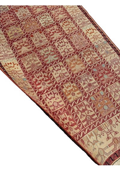 El Dokuma İpek Sumak Kilim 81x185 Yolluk Kilim