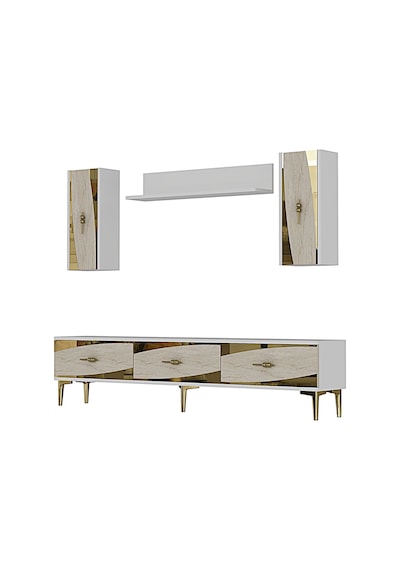 Tvr1813btg - Elips Tvr180 Ünitesi Takım Beyaz - Traverten - Gold 180cm Tvr1813btg - Elips Tvr180 Ünitesi Takım Beyaz - Traverten - Gold 180cm