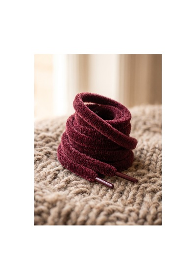 Last İcon Peluş Kadife Örgü Bordo Ayakkabı Bağcığı 120 Cm Kalın Dolgun Spor Bağcık Bordo