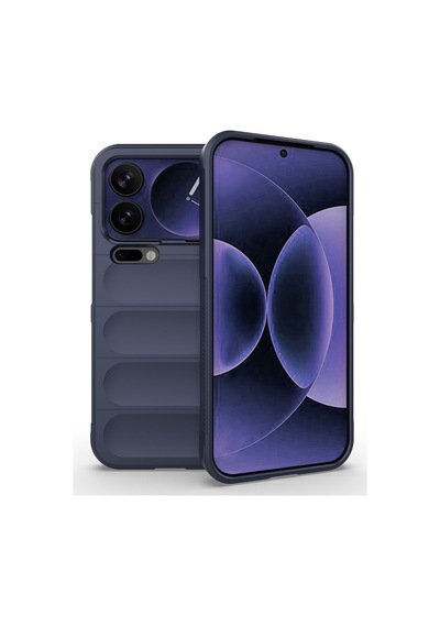 Xiaomi 17 Pro Max Kılıf Esnek Tpu Oyuklu Arka Yüzey Tasarımlı Zore Etnik Silikon Kapak Lacivert