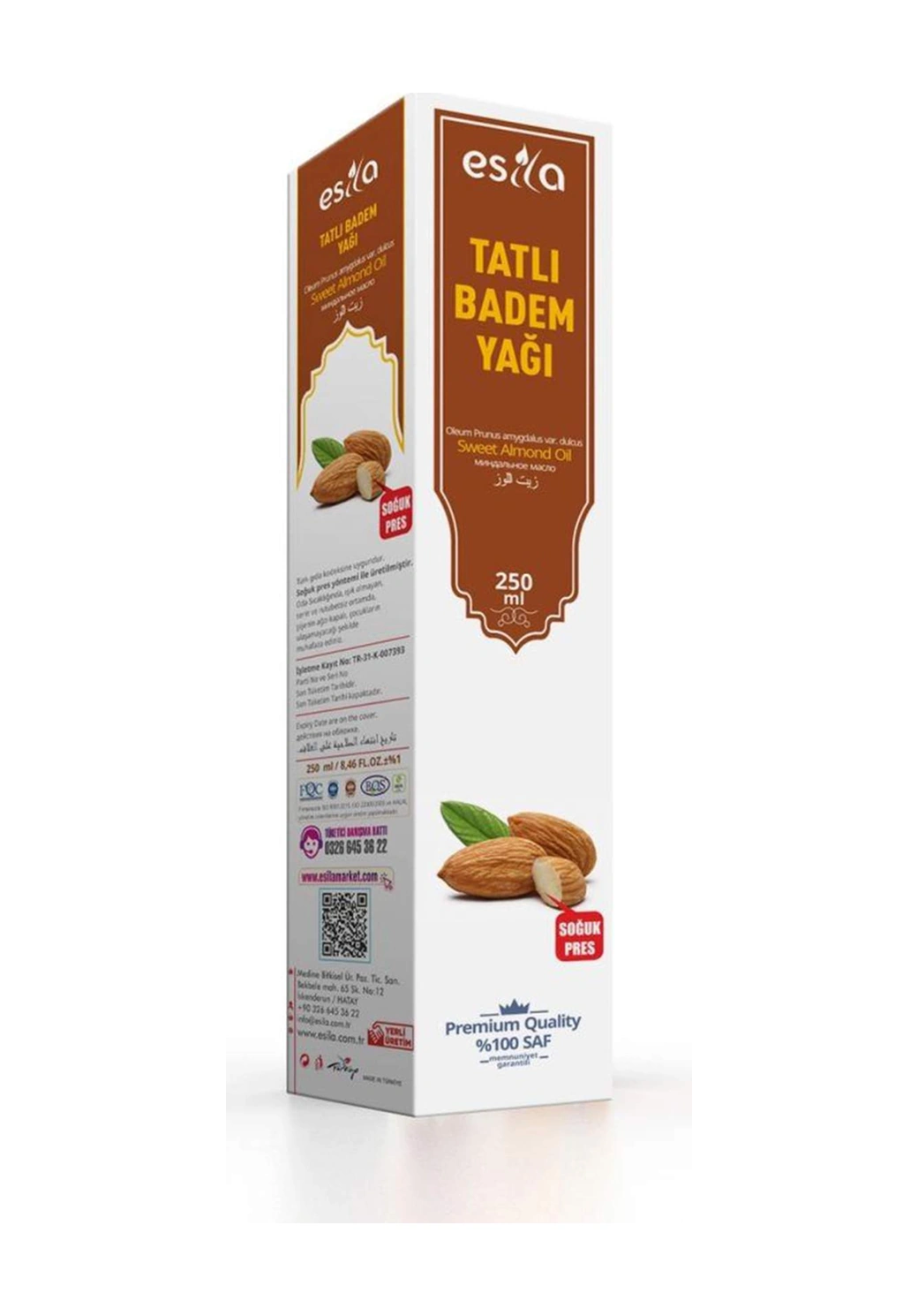 Tatlı Badem Yağı 250 Ml. 100 G
