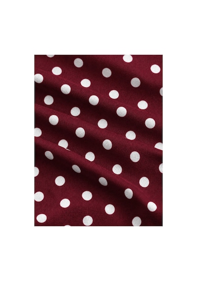 Hımmelduf Kadın Puantiye Desenli Crop Tişört Basic Oversize Yazlık Bluz Bordo
