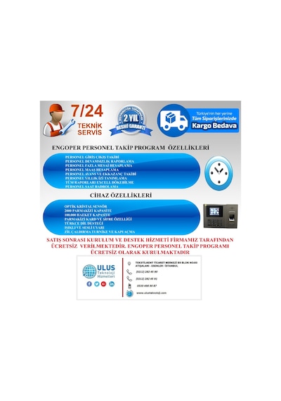Parmak Izi Kartlı Personel Takip Sistemi Program Kurulum Dahil