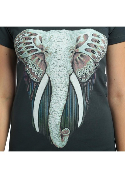 Bant Giyim - Elephant Fil Füme Kadın T-Shirt Tişört