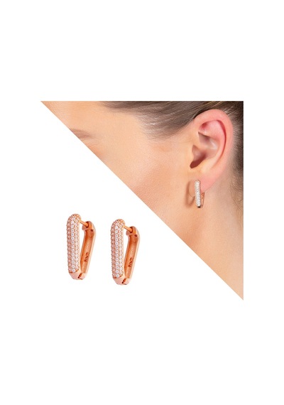 Tesbihane Starlight Diamond Zirkon Taşlı "V" Tasarım Rose Renk 925 Ayar Güm